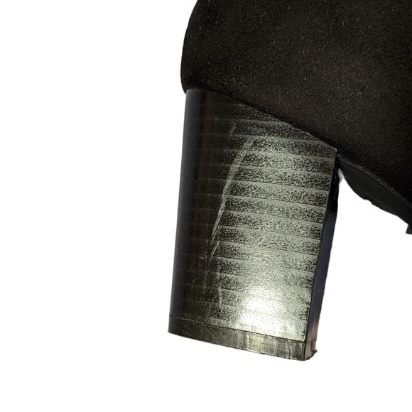 Rockport Black Micro Suede Ankle Boots Size 7 Block Heel Side Zip Closure Gail - Picture 9 of 16